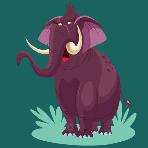 طرح لایه باز کاراکتر فیل ماموت