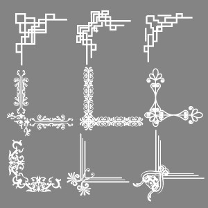 طرح لایه باز مجموعه بی نظیر از گل های حاشیه اسلیمی