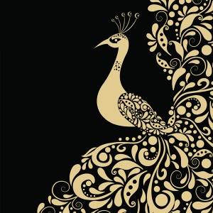 طرح لایه باز وکتور پرنده طاووس اسلیمی