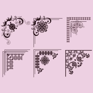 طرح لایه باز گل های اسلیمی حاشیه ای