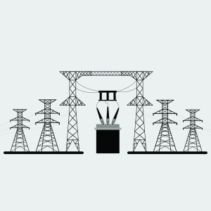 طرح لایه باز وکتور نیروگاه و خطوط انتقال برق
