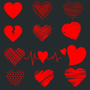 طرح لایه باز وکتور مجموعه قلب های عاشقانه وکتور