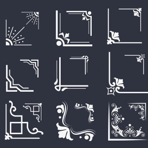 طرح لایه باز مجموعه گل های گوشه اسلیمی اسلامی