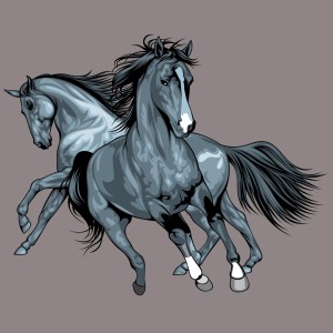 طرح لایه باز وکتور کاراکتر اسب در حال دویدن