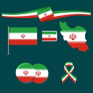 طرح لایه باز وکتور آیکن نمونه های مختلف پرچم ایران