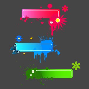 طرح لایه باز هدر روبان های گلدار با کیفیت بالا