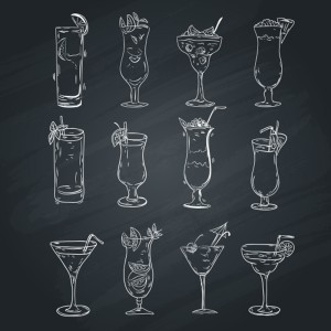 طرح لایه باز وکتور مجموعه لیوان های آب میوه