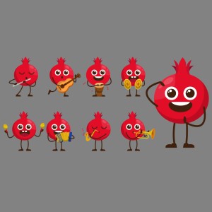 طرح لایه باز آیکن های انار شب یلدا با کیفیت بالا