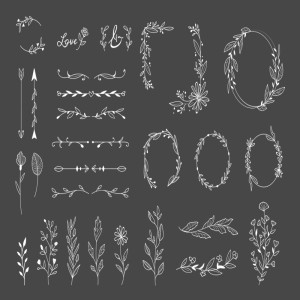 طرح لایه باز رایگان مجموعه گل های اسلیمی