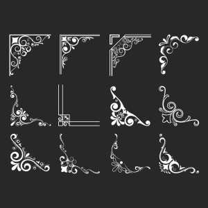 طرح لایه باز وکتور رایگان گل های حاشیه و گوشه