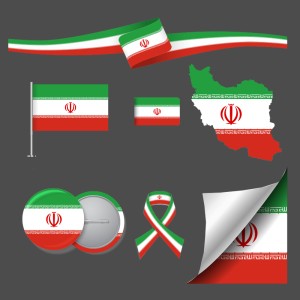 طرح لایه باز مجوعه پرچم های کشور ایران
