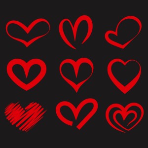 طرح لایه باز مجوعه 9 عددی قلب های عاشقانه