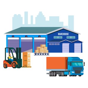 طرح لایه باز ساختمان کارخانه و لیفتراک