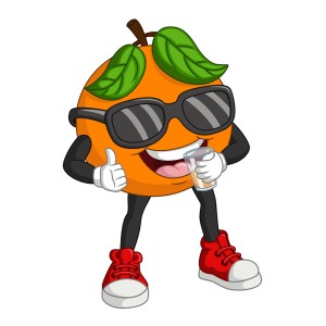 طرح لایه باز وکتور شخصیت کارتونی پرتقال