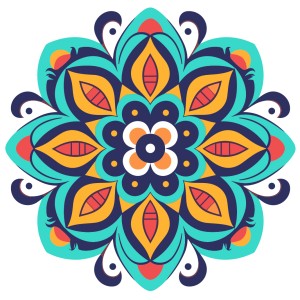 طرح لایه بار وکتور ماندالا آبی با کیفیت بالا