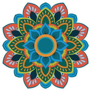 طرح لایه باز وکتور ماندالا رنگی با کیفیت بالا