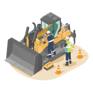 طرح لایه باز وکتور پرسنل تعمیر کردن ماشین راه سازی