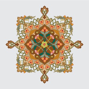 طرح لایه باز وکتور گل اسلیمی اسلامی عربی