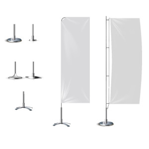 لایه باز موکاپ فتوشاپ پرچم تبلیغاتی با کیفیت بالا