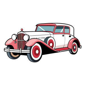 لایه باز وکتور ماشین قدیمی قرمز رنگ با کیفیت بالا
