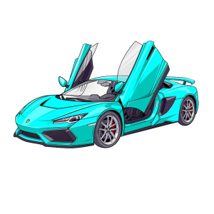 لایه باز وکتور ماشین لامبورگینی با کیفیت بالا