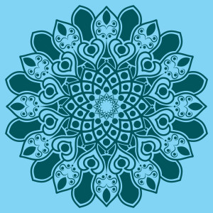 طرح لایه باز وکتور فایل ماندالا آبی با کیفیت بالا