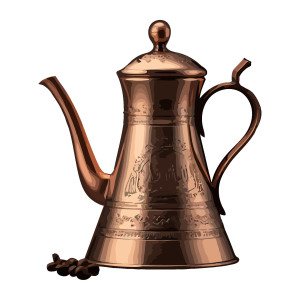 طرح لایه باز وکتور آیکن قوری فلزی با کیفیت بالا