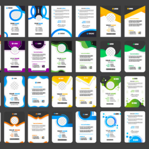 طرح لایه باز وکتور مجموعه عظیم کارت پرسنلی