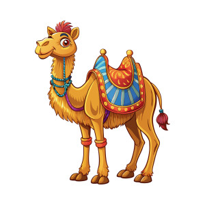 لایه باز وکتور کاراکتر شتر با کیفیت بالا