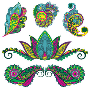 طرح لایه باز وکتور مجموعه گل های اسلیمی با کیفیت