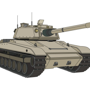 طرح لایه باز وکتور تانک جنگی با کیفیت بالا