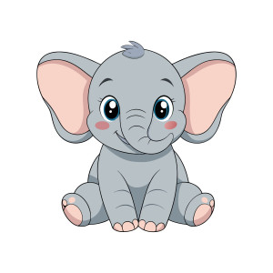 طرح لایه باز وکتور کاراکتر فیل با کیفیت بالا