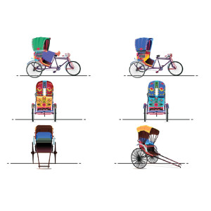 طرح لایه باز وکتور مجموعه کالسکه های قدیمی