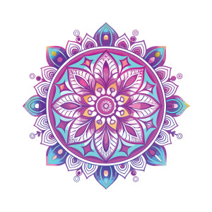 طرح لایه باز وکتور ماندالا فیروزه ای با کیفیت بالا