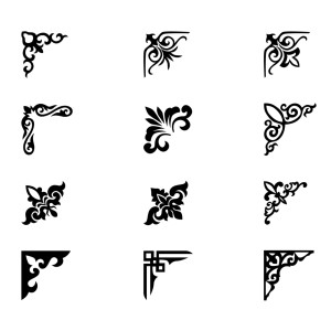 طرح لایه باز وکتور گل گوشه اسلیمی با کیفیت بالا