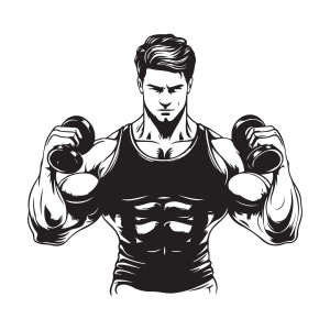 لایه باز وکتور مرد بدن ساز با کیفیت بالا