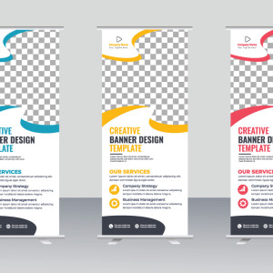 طرح لایه باز وکتور مجموعه بنرهای تبلیغاتی مدرن