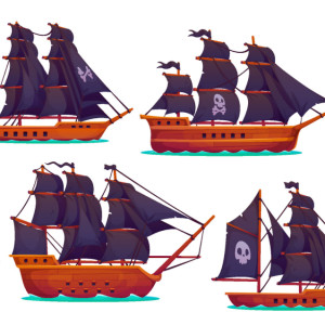 طرح لایه باز وکتور کشتی بادبانی قدیمی