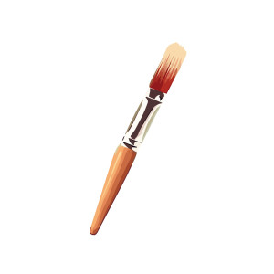 طرح لایه باز وکتور آیکن قلم مو با کیفیت بالا