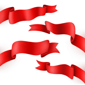 طرح لایه باز وکتور مجموعه 3 عددی روبان قرمز