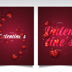 طرح لایه باز مجموعه کارت پستال عاشقانه