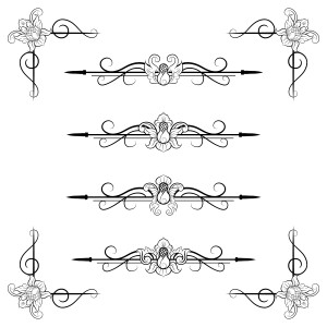 طرح لایه باز وکتور مجموعه گل های اسلیمی