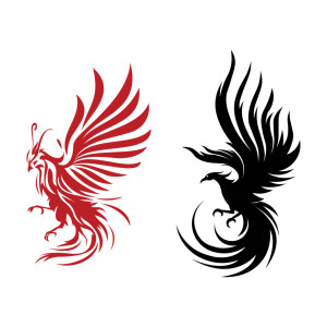 طرح لایه باز آیکن پرنده افسانه ای با کیفیت بالا