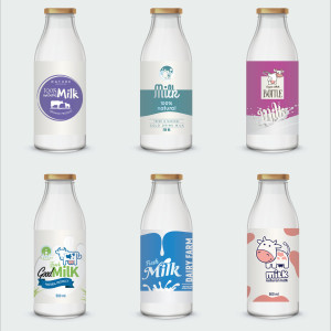 طرح لایه باز وکتور بطری شیر با کیفیت بالا