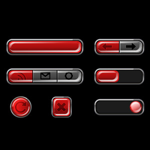 طرح لایه باز وکتور مجموعه آیکن های منو شیشه ای