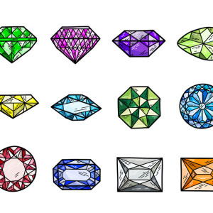 طرح لایه باز مجموعه آیکن های الماس با کیفیت بالا