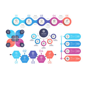 طرح لایه باز وکتور مجموعه اینفوگرافیک با کیفیت