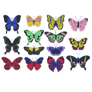 طرح لایه باز وکتور مجموعه عظیم پروانه های متفاوت