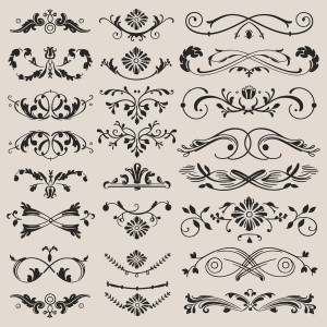 طرح لایه باز وکتور مجموعه گل های اسلیمی عنوان