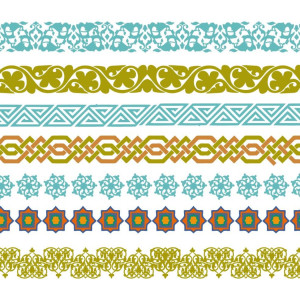 طرح لایه باز وکتور مجموعه گل های حاشیه متقارن